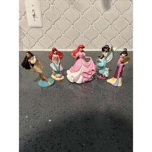 Lot Of 5 Disney Princess Cinderella Mulan Little Mermaid Figures Made In Vietnam